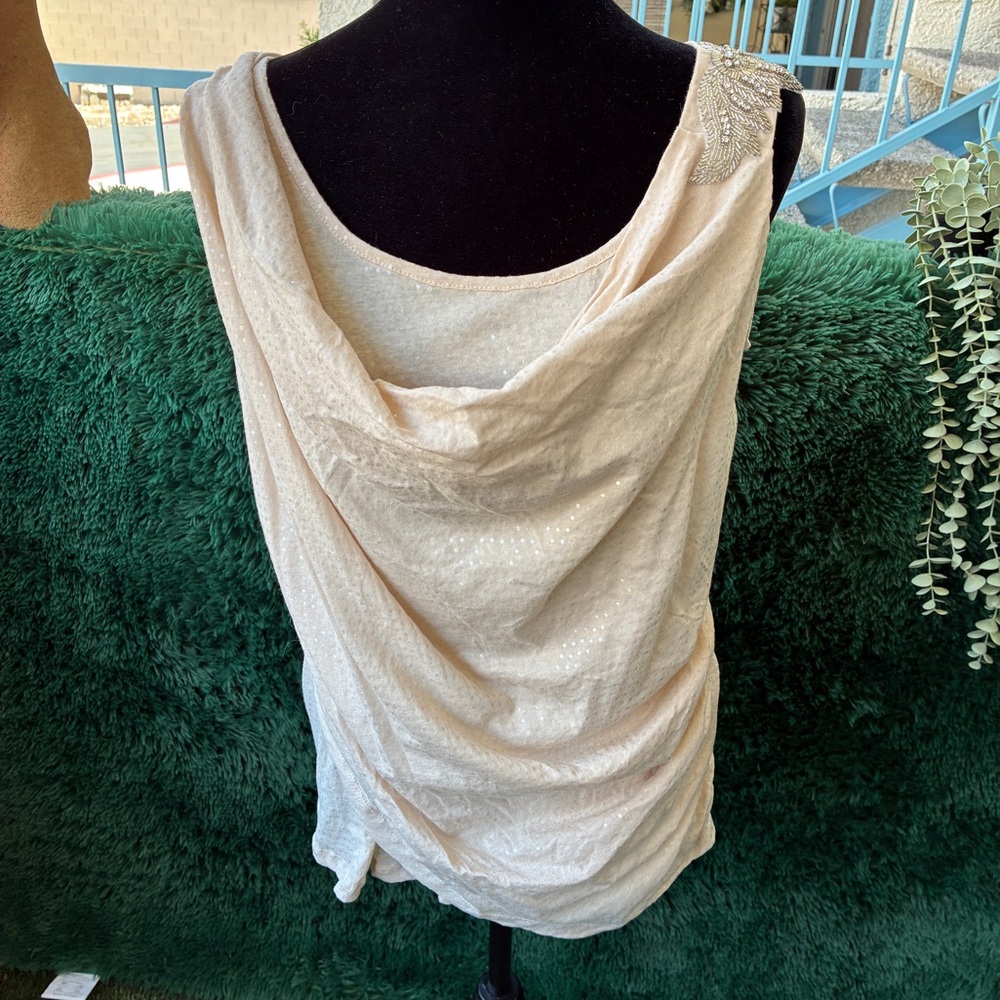NWT Vintage Y2K Torrid 2X Drape Front Hologram Dotted Shoulder Bling Top